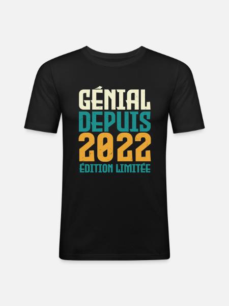Génial depuis 2022 - T-shirt près du corps Homme - noir