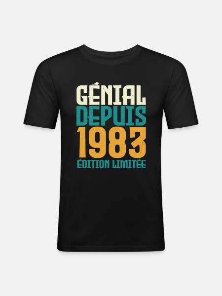 Génial depuis 1983 - T-shirt près du corps Homme - noir