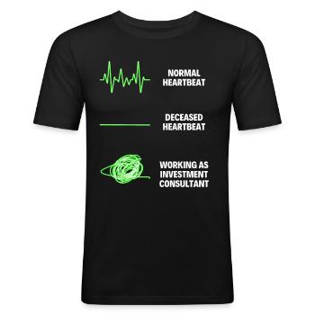 Consultant en investissement Bourse - T-shirt près du corps Homme - noir - Devant - Nik (191cm)