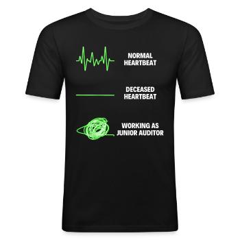 Auditeur junior Travailleur professionnel - T-shirt près du corps Homme - noir - Devant - Nik (191cm)