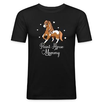 Pferdeliebhaber - Paint Horse Mommy - Männer Slim Fit T-Shirt - Schwarz - Vorne - Nik (191cm)