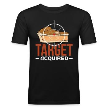 Tarte aux pommes - T-shirt près du corps Homme - noir - Devant - Nik (191cm)