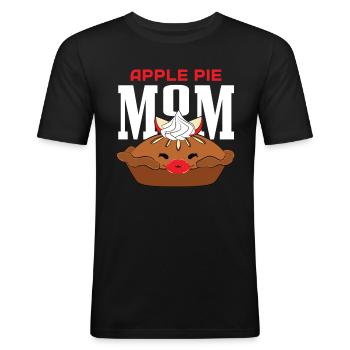 Tarte aux pommes - T-shirt près du corps Homme - noir - Devant - Nik (191cm)