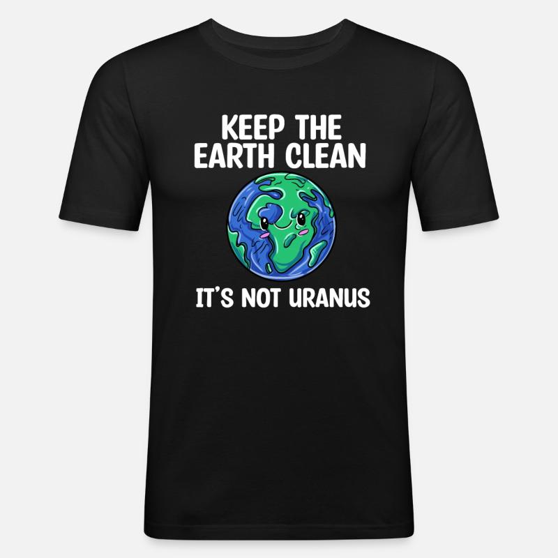 Uranus - Männer Slim Fit T-Shirt - Schwarz