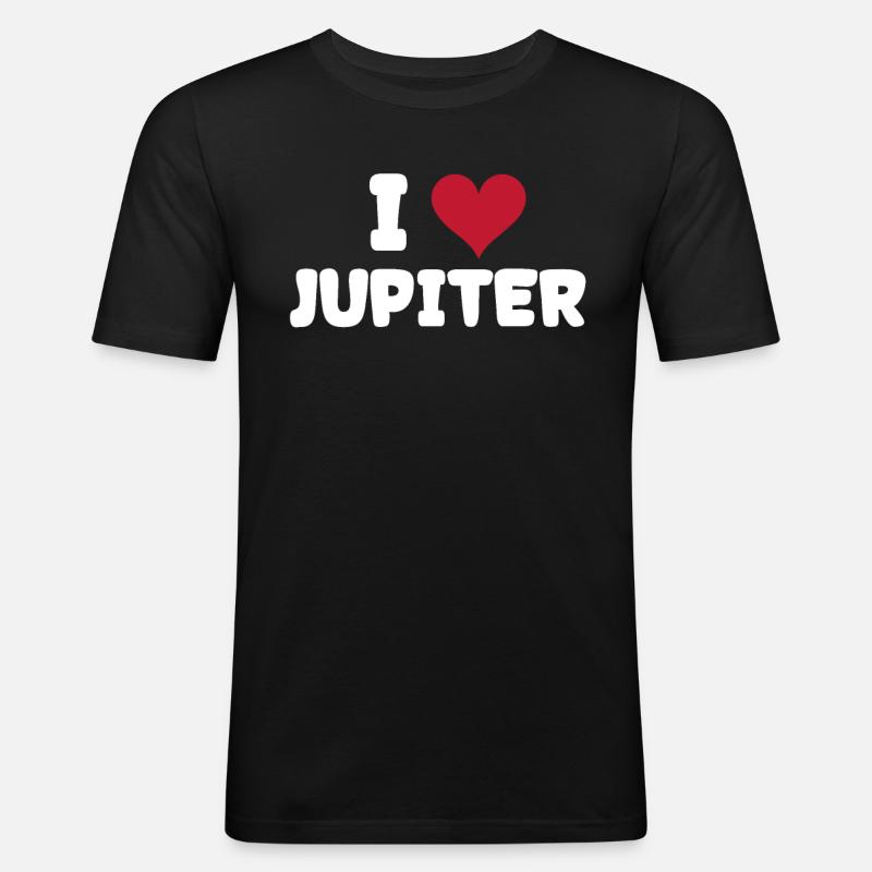 Jupiter - Männer Slim Fit T-Shirt - Schwarz