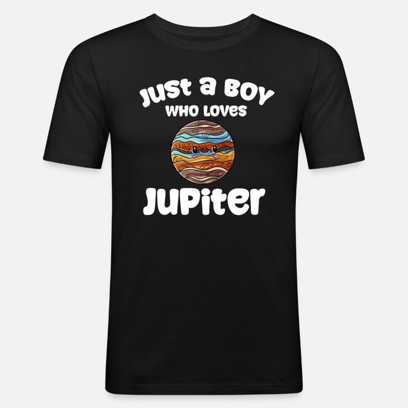 Jupiter - Männer Slim Fit T-Shirt - Schwarz