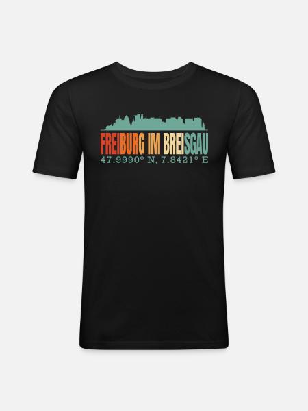 Freiburg - Männer Slim Fit T-Shirt - Schwarz
