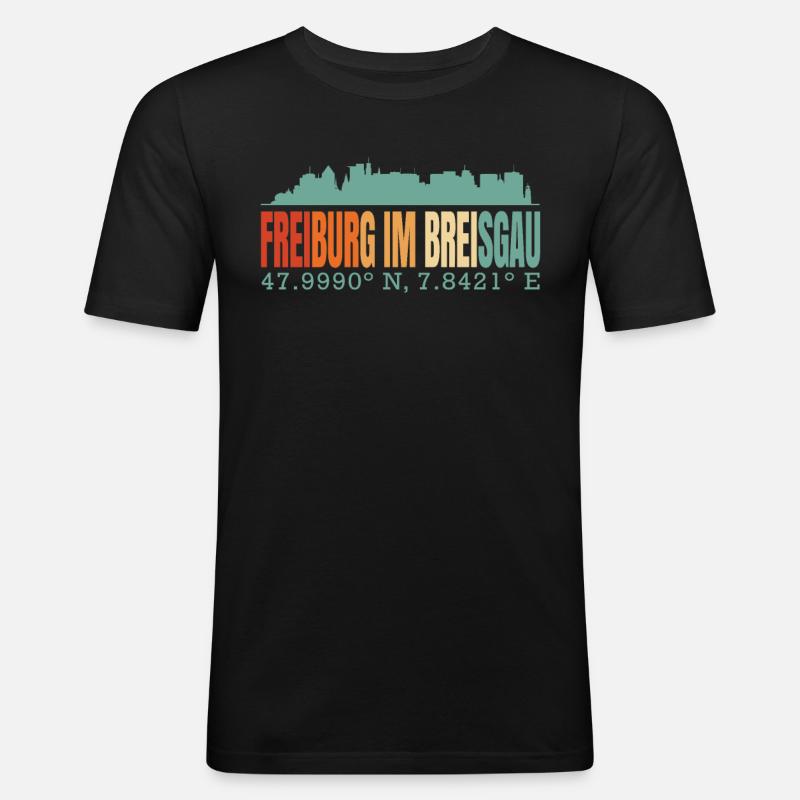 Freiburg - Männer Slim Fit T-Shirt - Schwarz