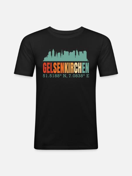 Gelsenkirchen - Männer Slim Fit T-Shirt - Schwarz