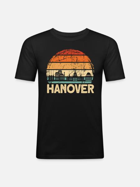 Hannover - Männer Slim Fit T-Shirt - Schwarz