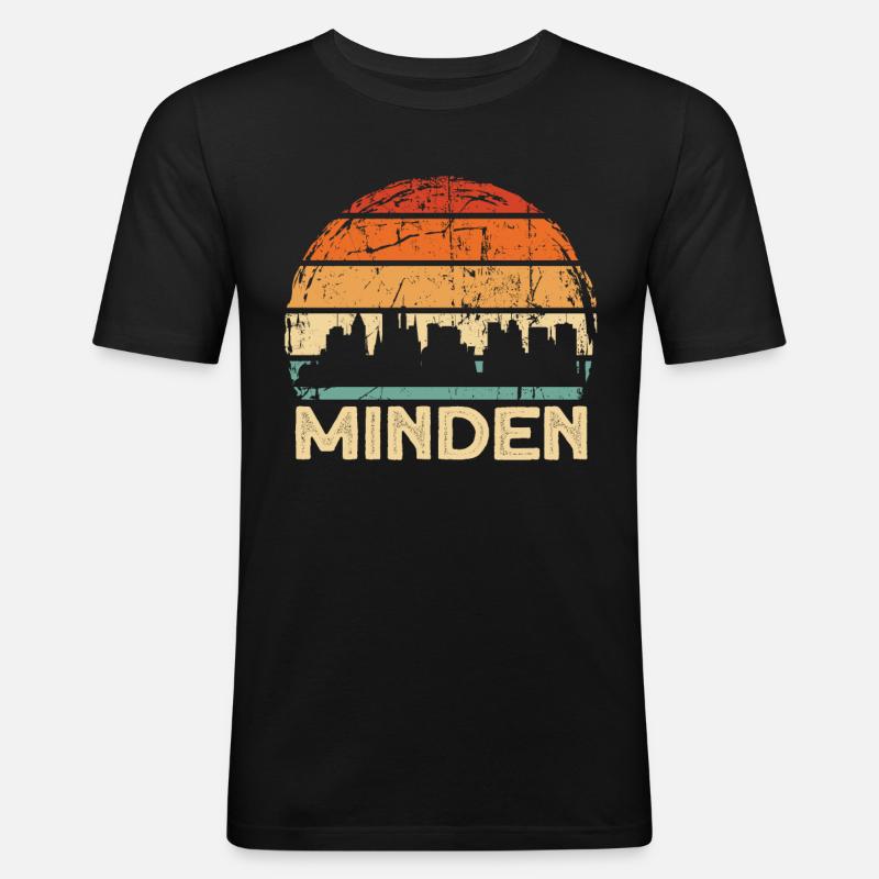 Minden - Männer Slim Fit T-Shirt - Schwarz