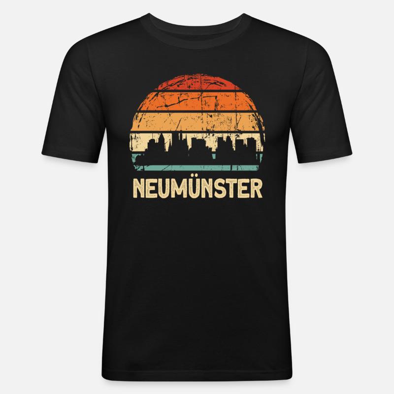Neumünster - Männer Slim Fit T-Shirt - Schwarz