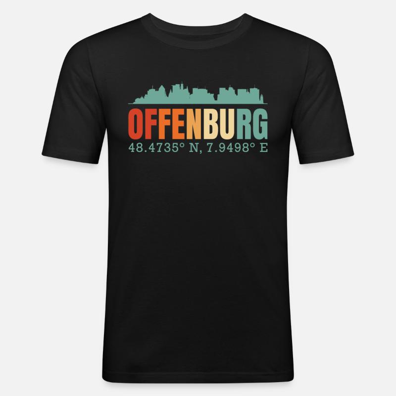 Offenburg - Männer Slim Fit T-Shirt - Schwarz