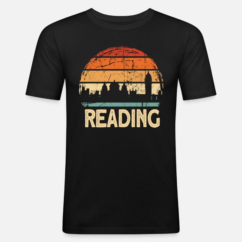 Reading - Männer Slim Fit T-Shirt - Schwarz