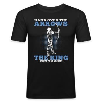 King does Archery Archery Archer - Men's Slim Fit T-Shirt - black - Front - Nik (191cm)