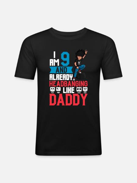 I'm 9 - Young Rocker - Men's Slim Fit T-Shirt - black