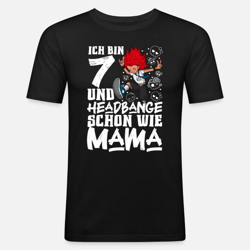 Ich bin 7 - Mädchen Rocker - Männer Slim Fit T-Shirt - Schwarz