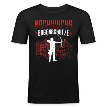Nachwuchs Bogenschütze Bogenschießen Bogenschützen - Männer Slim Fit T-Shirt - Schwarz - Vorne - Nik (191cm)
