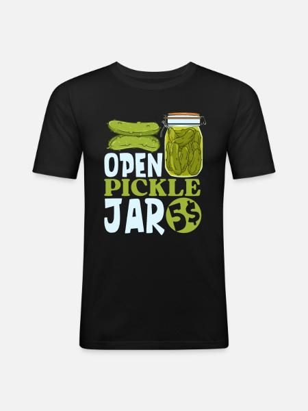 Cucumber jar open 5 dollars - cucumbers - Men's Slim Fit T-Shirt - black