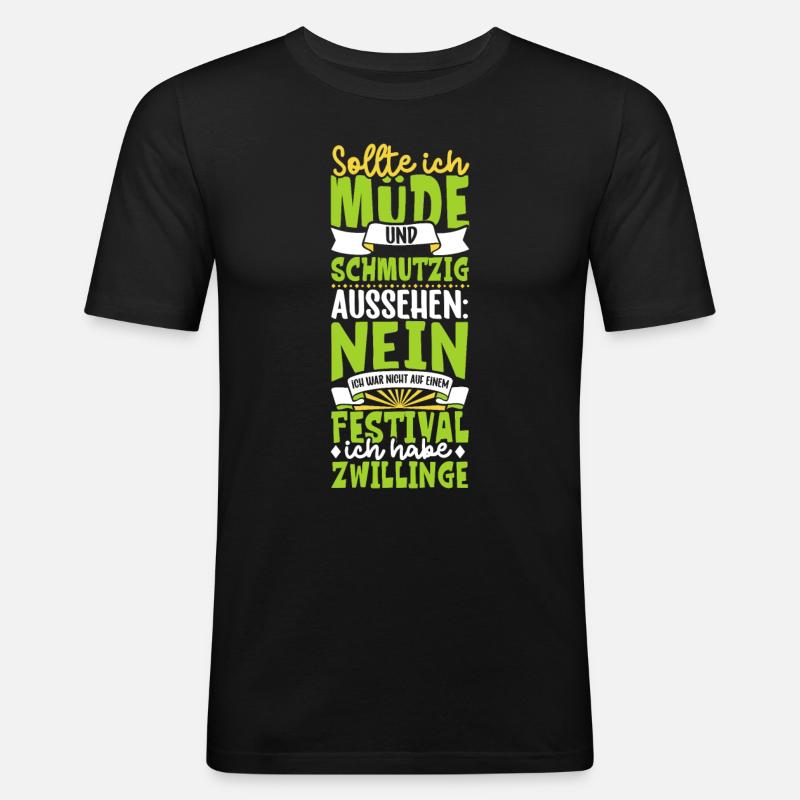 Müde und schmutzig - Zwillinge - Männer Slim Fit T-Shirt - Schwarz