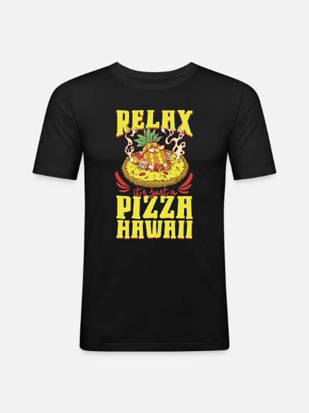 Pizza Hawaii - Pineapple Pizza - Men's Slim Fit T-Shirt - black