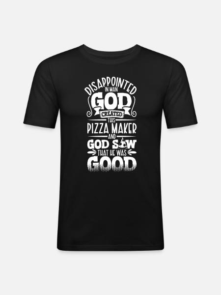 Disappointed by people - Pizza Bäcker - Men's Slim Fit T-Shirt - black