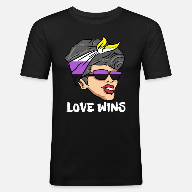 Non Binary Gender Flagge Geschenk - Männer Slim Fit T-Shirt - Schwarz