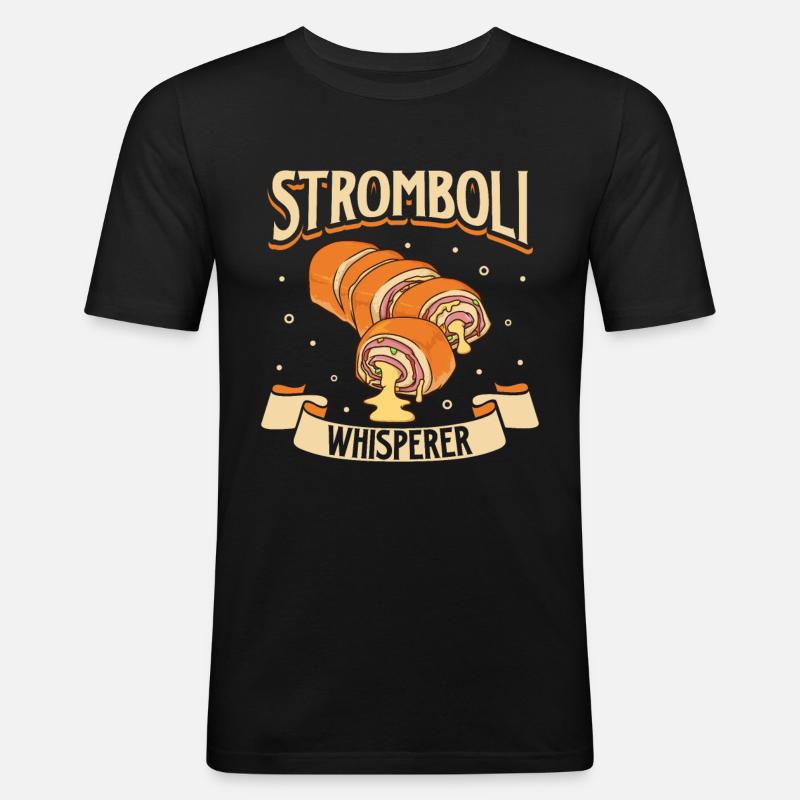 Stromboli Flüsterer - Männer Slim Fit T-Shirt - Schwarz