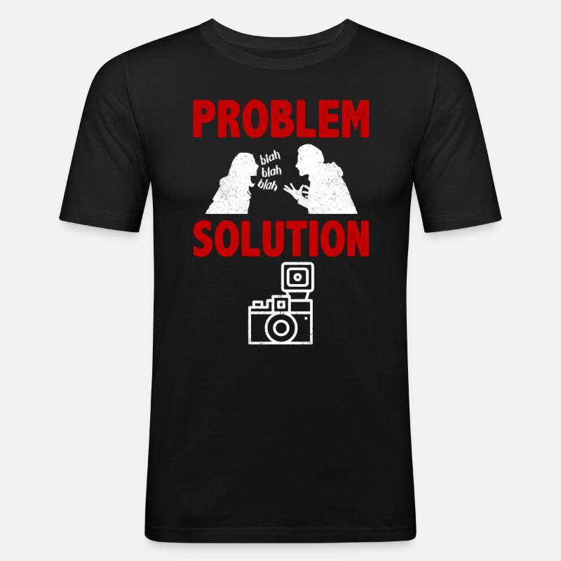Lomography Photography Camera Problem Solution - Männer Slim Fit T-Shirt - Schwarz