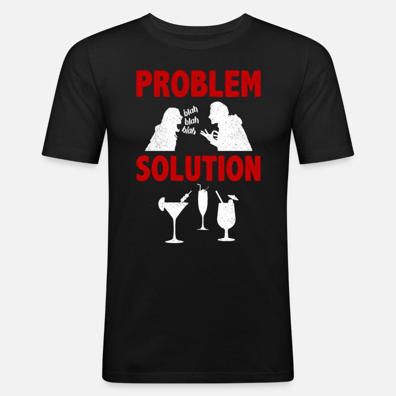 Mixology Bartending Alcohols Problem Solution - Men's Slim Fit T-Shirt - black