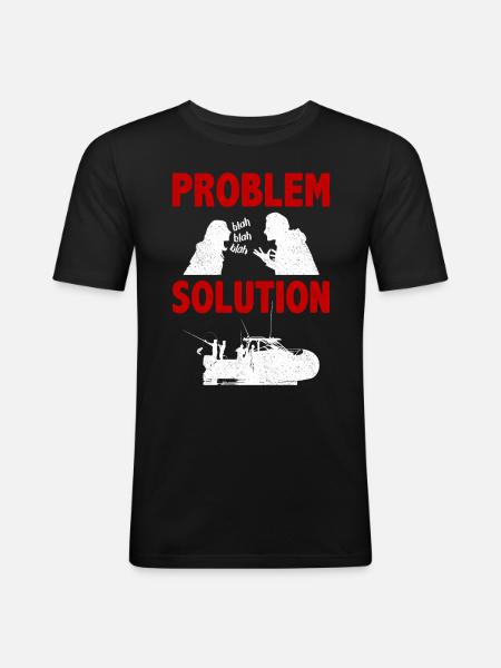 Offshore Fishing Fisherman Problem Solution Hobby - Men's Slim Fit T-Shirt - black