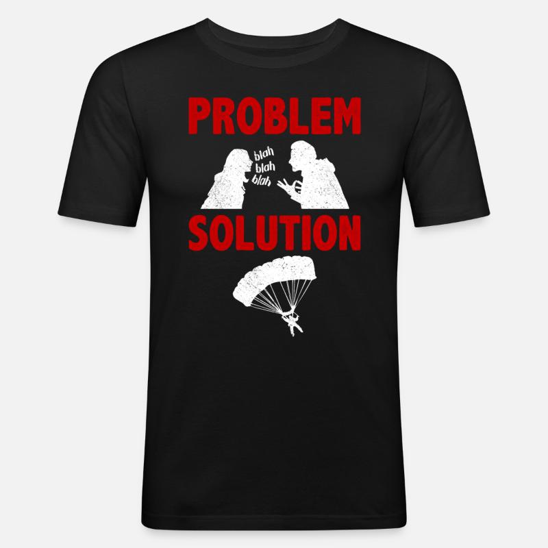 Parachuting Parachutists Problem Solution Hobby - Men's Slim Fit T-Shirt - black
