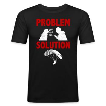 Parapente Sports aériens Solution Problème Hobby - T-shirt près du corps Homme - noir - Devant - Nik (191cm)