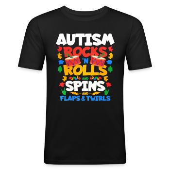 Cadeau autisme autisme - T-shirt près du corps Homme - noir - Devant - Nik (191cm)