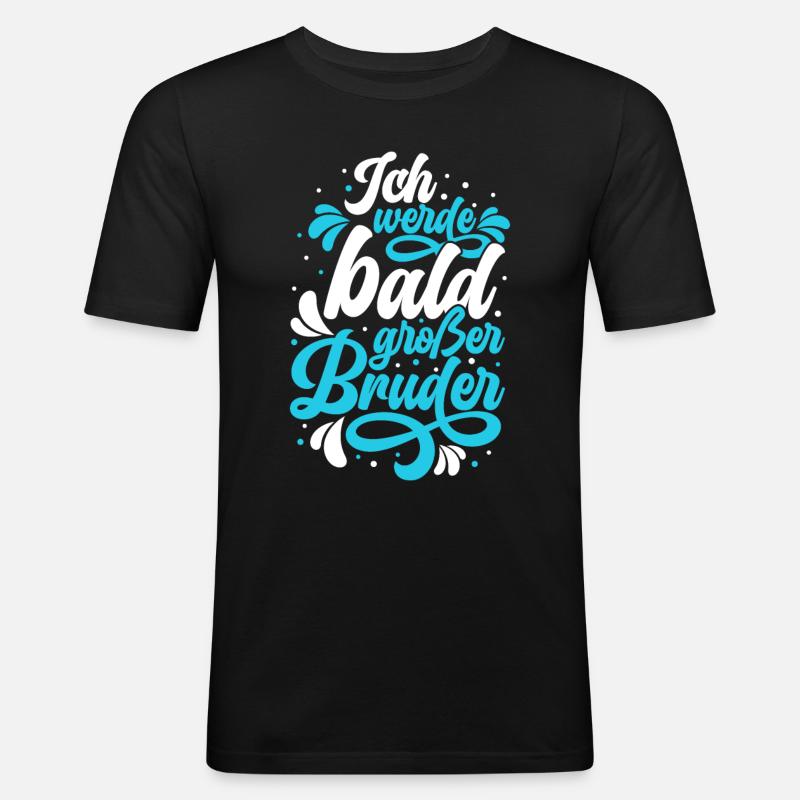 Ich werde bald großer Bruder - Männer Slim Fit T-Shirt - Schwarz