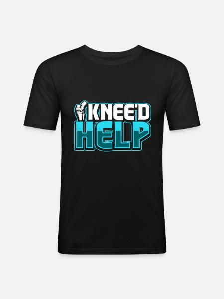 I kneed help - Knee surgery - Men's Slim Fit T-Shirt - black