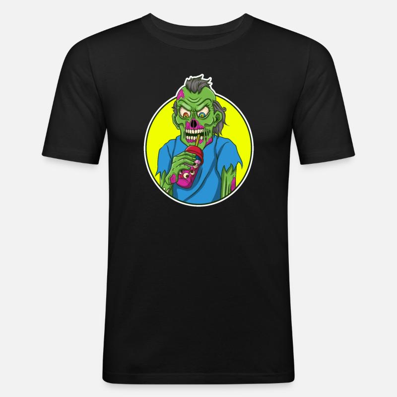 Zombie Bubble Tea - Men's Slim Fit T-Shirt - black