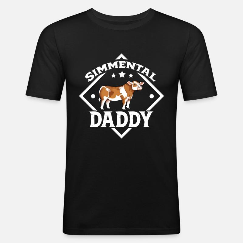 Simmental Daddy - Simmental Beef - Men's Slim Fit T-Shirt - black
