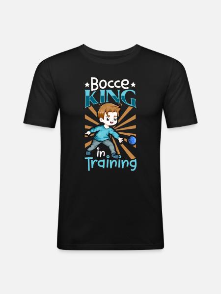 Bocce King in Training - Boccia - Men's Slim Fit T-Shirt - black