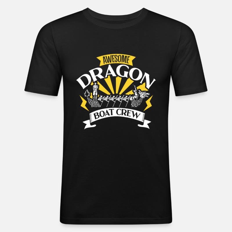 Fantastische Drachenboot Crew - Männer Slim Fit T-Shirt - Schwarz