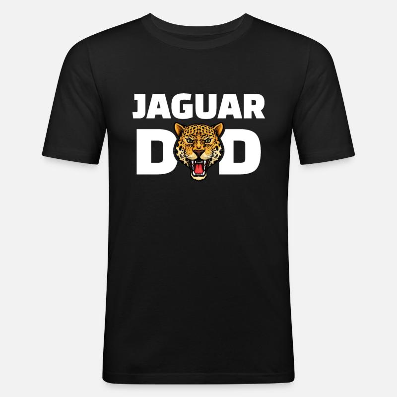 Jaguar Dad - Männer Slim Fit T-Shirt - Schwarz