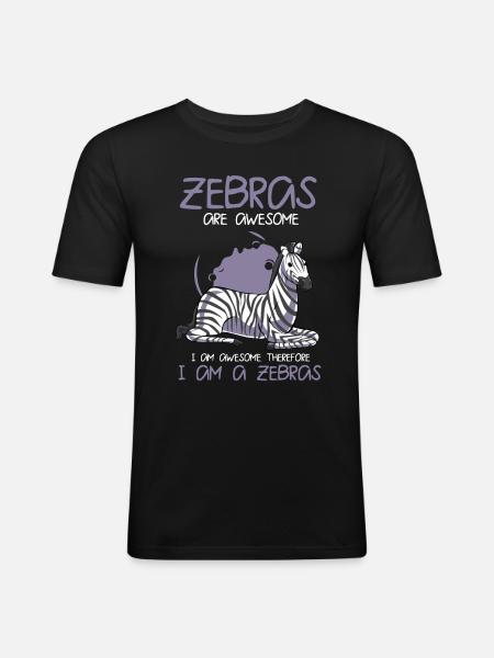 Zebra - Men's Slim Fit T-Shirt - black