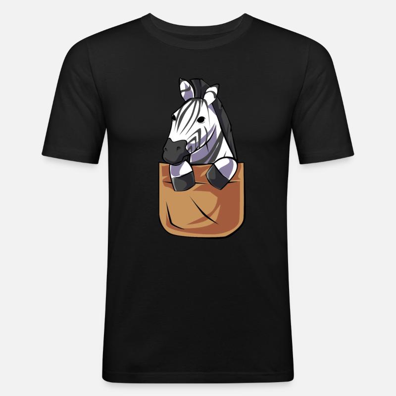 Zebra - Männer Slim Fit T-Shirt - Schwarz