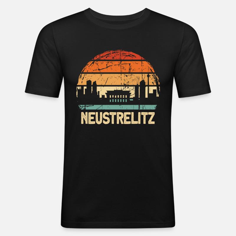 Neustrelitz - Männer Slim Fit T-Shirt - Schwarz