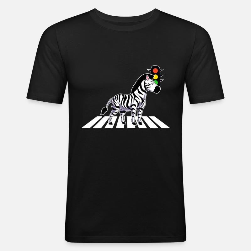 Zebra - Männer Slim Fit T-Shirt - Schwarz