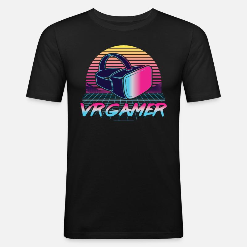 Virtual Reality VR Geschenk - Männer Slim Fit T-Shirt - Schwarz