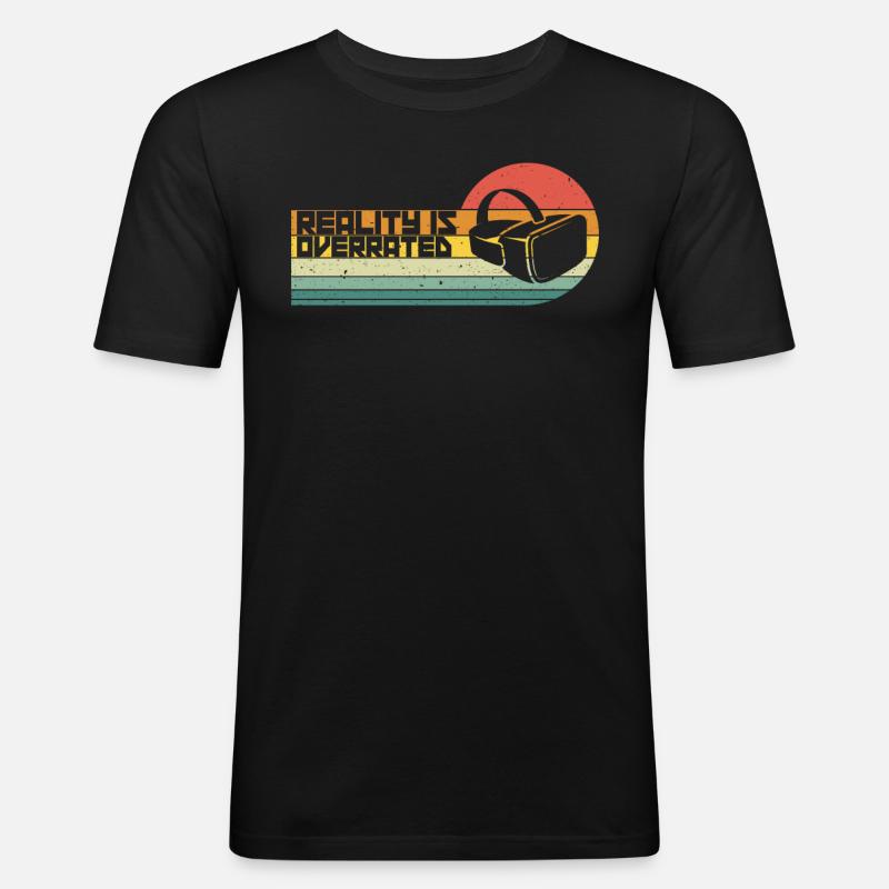 Virtual Reality VR Geschenk - Männer Slim Fit T-Shirt - Schwarz