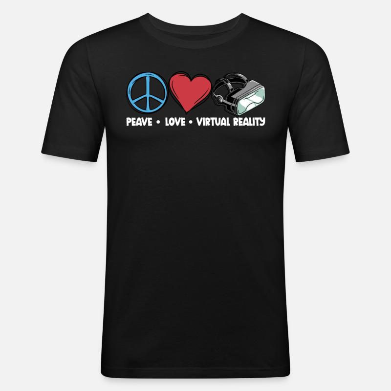 Virtual Reality VR Geschenk - Männer Slim Fit T-Shirt - Schwarz