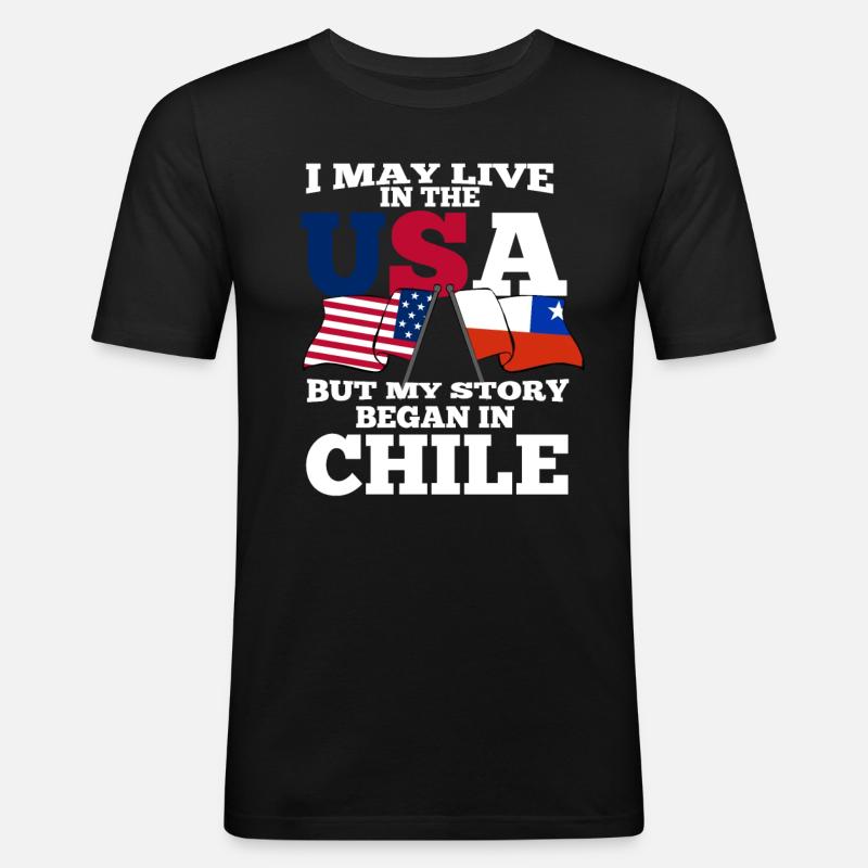 Chile - Männer Slim Fit T-Shirt - Schwarz