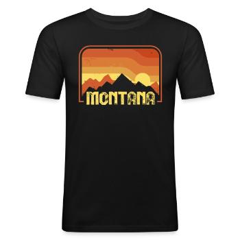 Montana - Men's Slim Fit T-Shirt - black - Front - Nik (191cm)